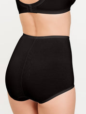 Lauma, Black High Waist Cotton Full Briefs, On Model Back, 97J50