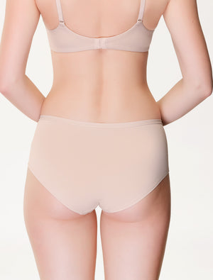 Lauma, Nude Cotton Mid Waist Shorts Panties, On Model Back, 93J70