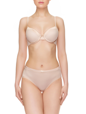 Lauma, Beige Molded Padded T-Shirt Bra, On Model Front, 99570 
