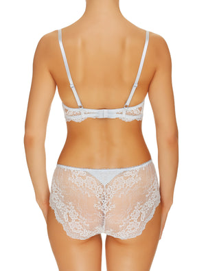 Lauma, Light Blue Mid Waist Lace Panties, On Model Back, 99G50