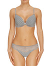 Lauma, Grey Lace String Panties, On Model Front, 99G60