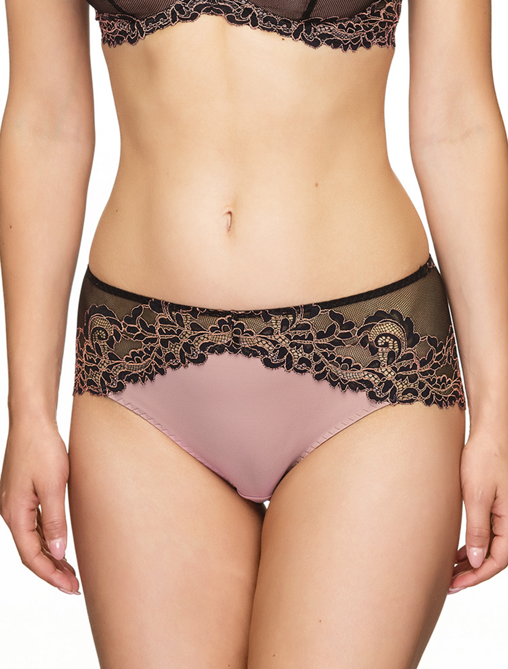 Lauma, Pink Mid Waist Panties, On Model Front, 99H50