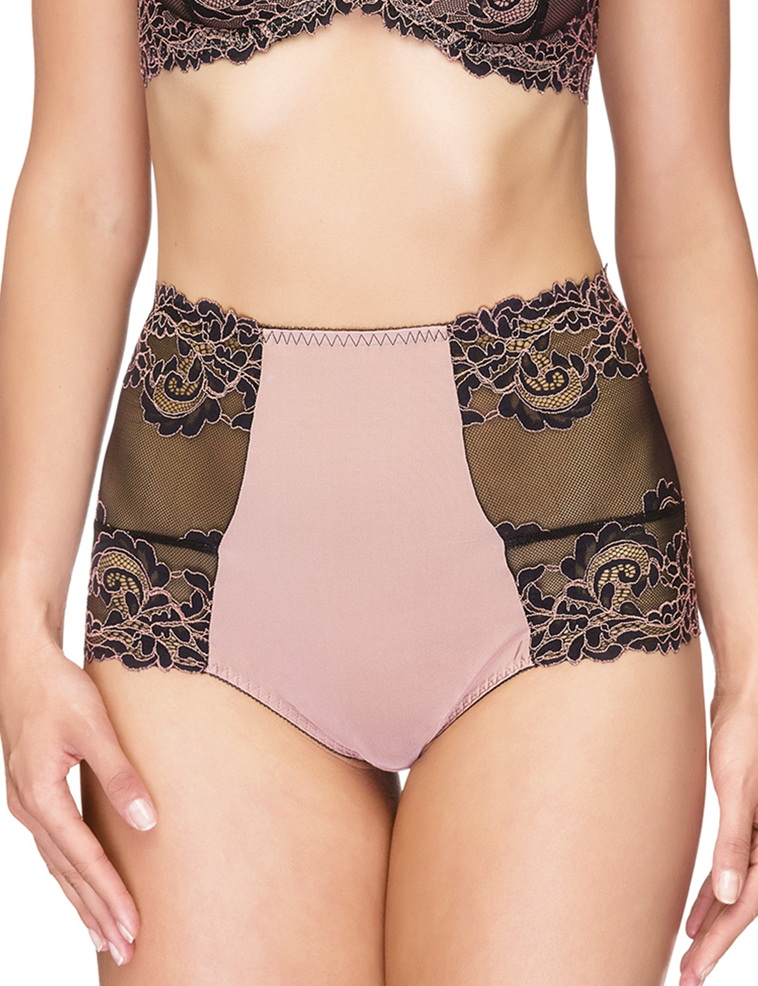 Lauma, Pink High Waist Panties, On Model Front, 99H51