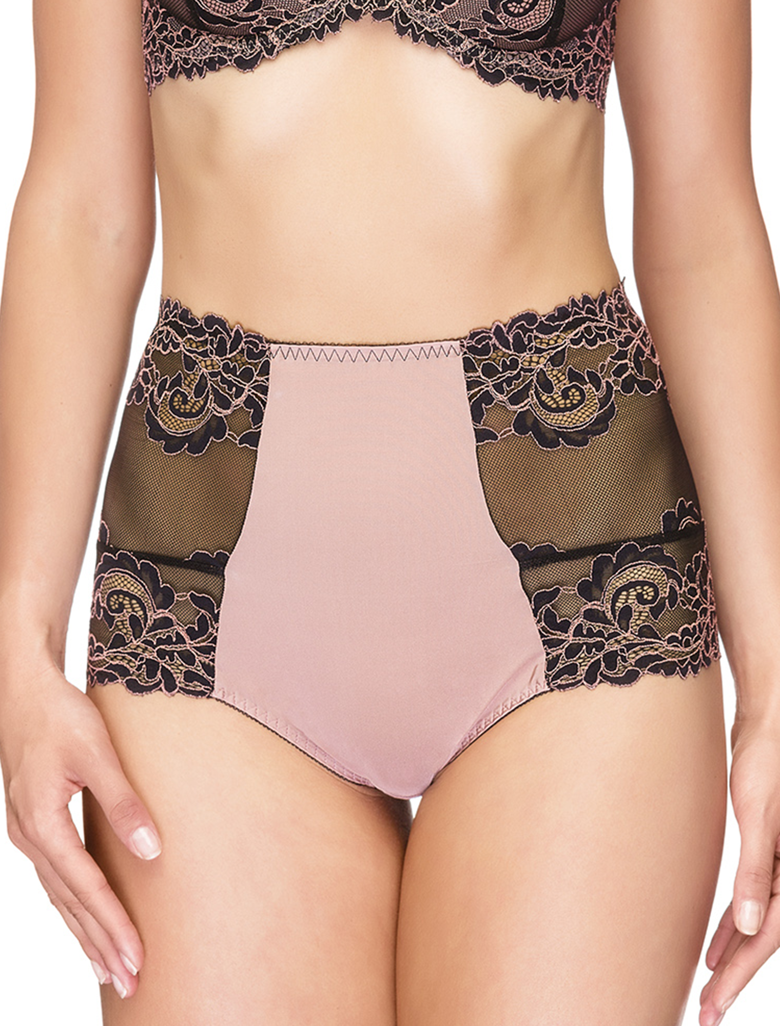 Lauma, Pink High Waist Panties, On Model Front, 99H51