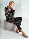 Lauma, Black Viscose Pyjama Pants, On Model Front, 72D51