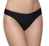 Lauma, Black Mid Waist Strig Panties, On Model Front, 12B62 
