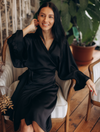 Ruby Chocolate Satin Dressing Gown