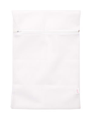 Lauma, White Laundry Washing Bag With Zipper, Front
